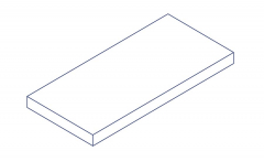 Eine technische Zeichnung des Produkts des Werkstoffs FORMODAL 023 aus dem Material Aluminium in der Form Platte eins. plan gefräst