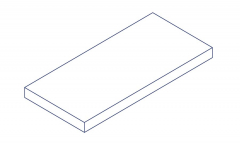 A technical illustration of the product of the material brass CW612N from the material Brass in the shape sheet rolled