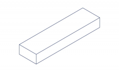 A technical illustration of the product of the material brass CW508L from the material Brass in the shape flat bar drawn