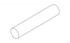 Eine technische Zeichnung des Produkts des Werkstoffs Luftfahrt Aluminium 2014A aus dem Material Aluminium in der Form Rundstange