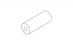 A technical illustration of the product of the material CW453K from the material Bronze in the shape bushing