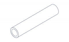 Eine technische Zeichnung des Produkts des Werkstoffs Sondermessing CW713R aus dem Material Messing in der Form Rundrohr - in Stangen