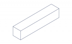 Eine technische Zeichnung des Produkts des Werkstoffs Sondermessing CW713R aus dem Material Messing in der Form Vierkantstange