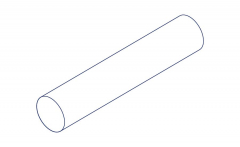 A technical illustration of the product of the material CW008A from the material Copper in the shape Round bar
