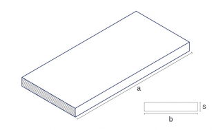 A technical illustration of the product with dimensions of the material EN AW-6082 from the material Aluminum in the shape rolled plate special type
