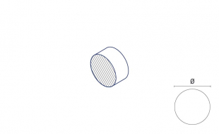 A technical illustration of the product with dimensions of the material FORMODAL®  025X cast from the material Aluminum in the shape circular blank