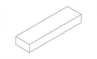 A technical illustration of the product with dimensions of the material EN AW-3103 from the material Aluminum in the shape flat bar