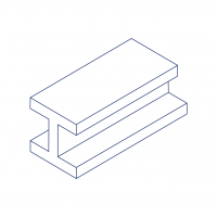 Ein Bild des Werkstoffs EN AW-6060 aus dem Material Aluminium in der Form Doppel-T-Profil