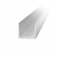 Ein Bild des Werkstoffs EN AW-6060 aus dem Material Aluminium in der Form U-Profil - eloxiert